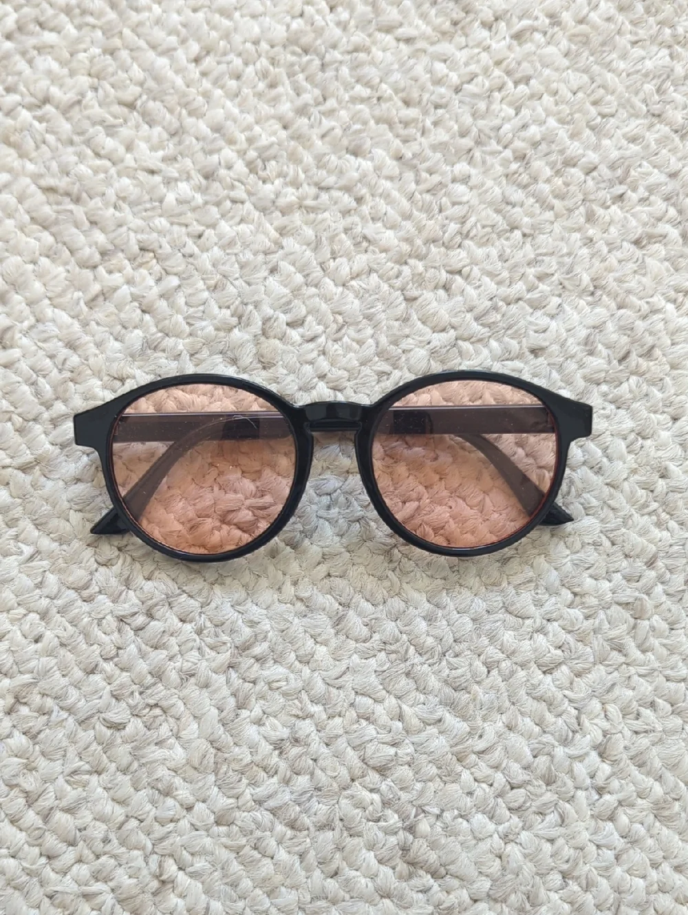 Black Sunglasses with Pink Lenses